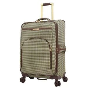 London Fog Oxford III 29”Spinner Luggage suitcase travel bag olive houndstooth